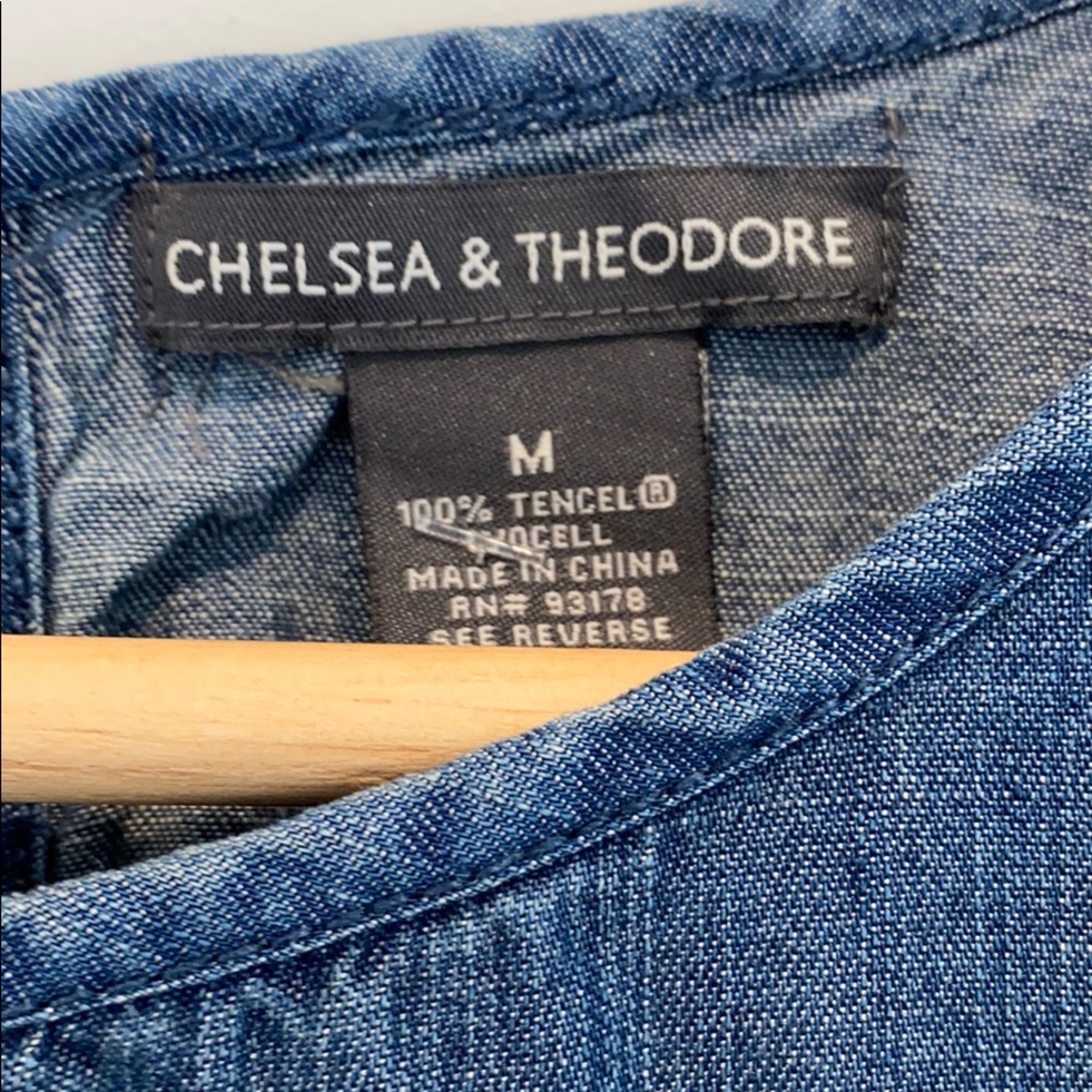 NEW Women’s Embroidered Tencel Light Denim Top - Picture 3 of 8